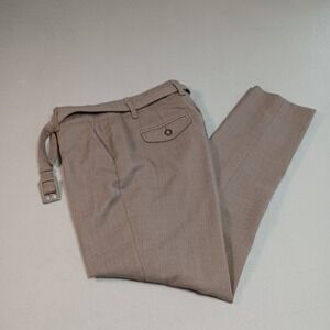 Gap Straight Leg Wool Blend Belted Dress Pants Taupe Brown Womens 0 585474-00-1